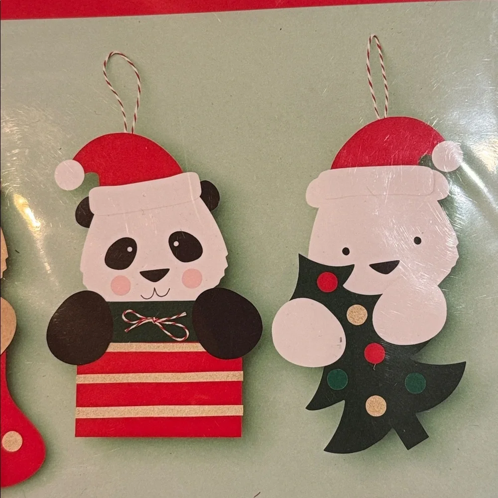 NWT Paper Source Beary Christmas Ornaments Kit NEW IN PACKAGE Gift Toppers Decor